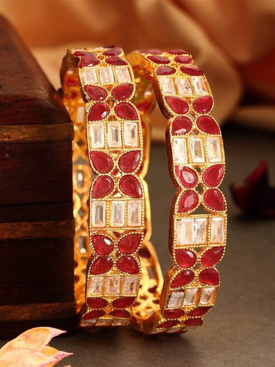 Vendor 1 Set Of 4 Oxidised Silver-Plated Handcrafted Bangles