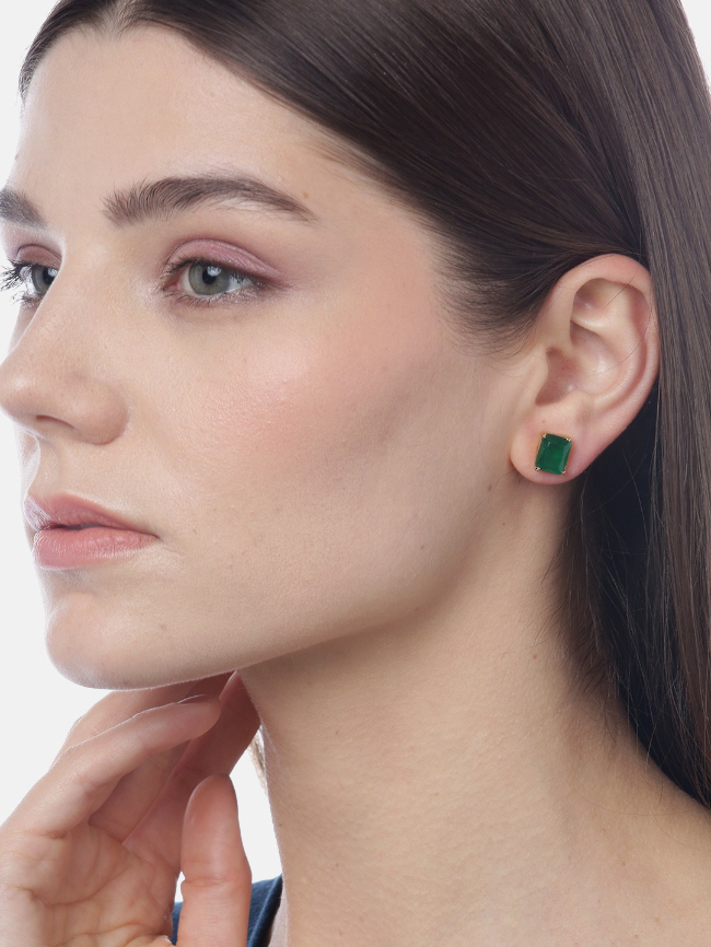 YouBella Set of 3 Stone-Studded Gold-Plated Interchangeable Geometric Studs