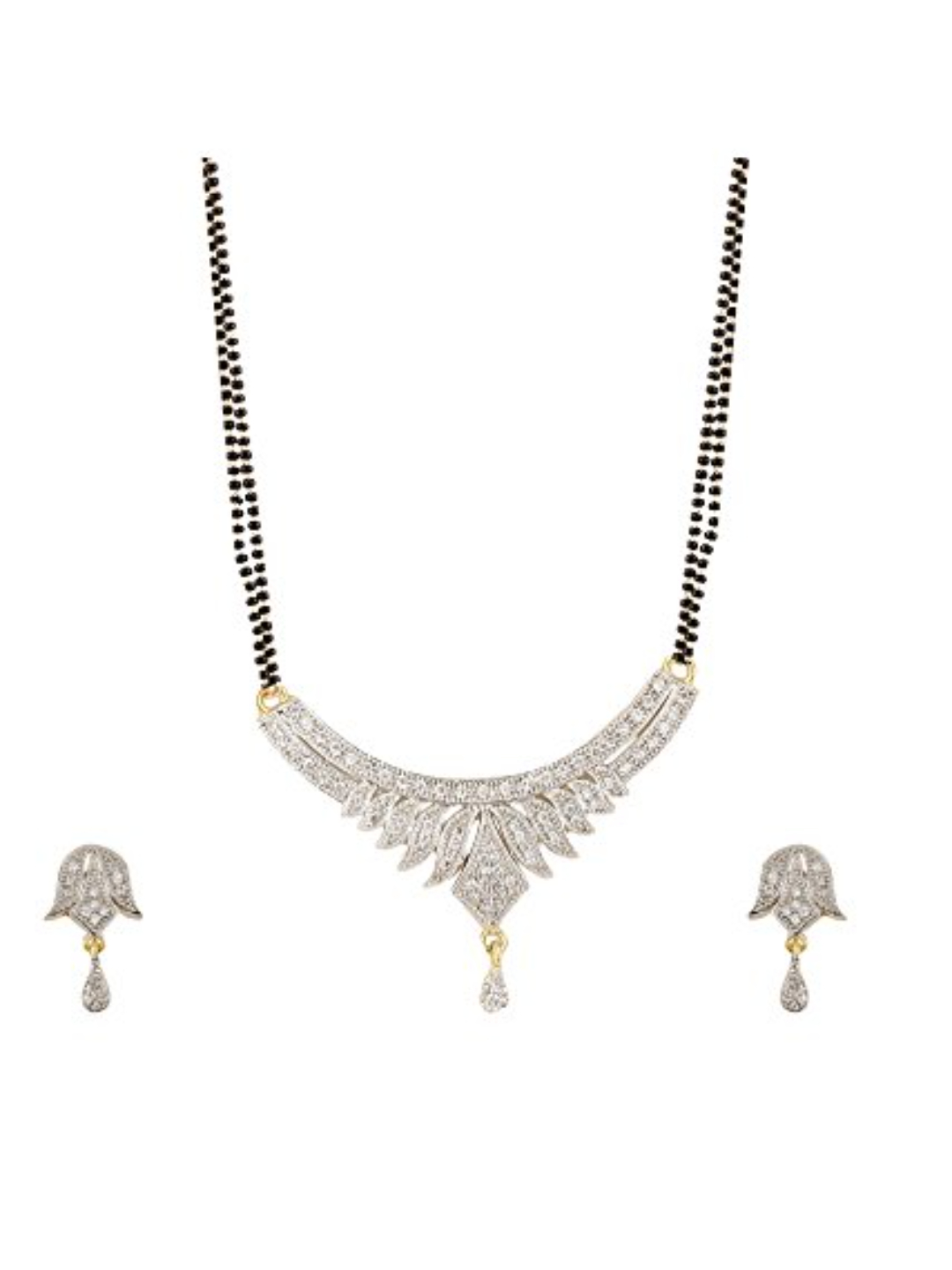 YouBella Women's Pride Collection Combo of Three Designer American Diamond Mangalsutra