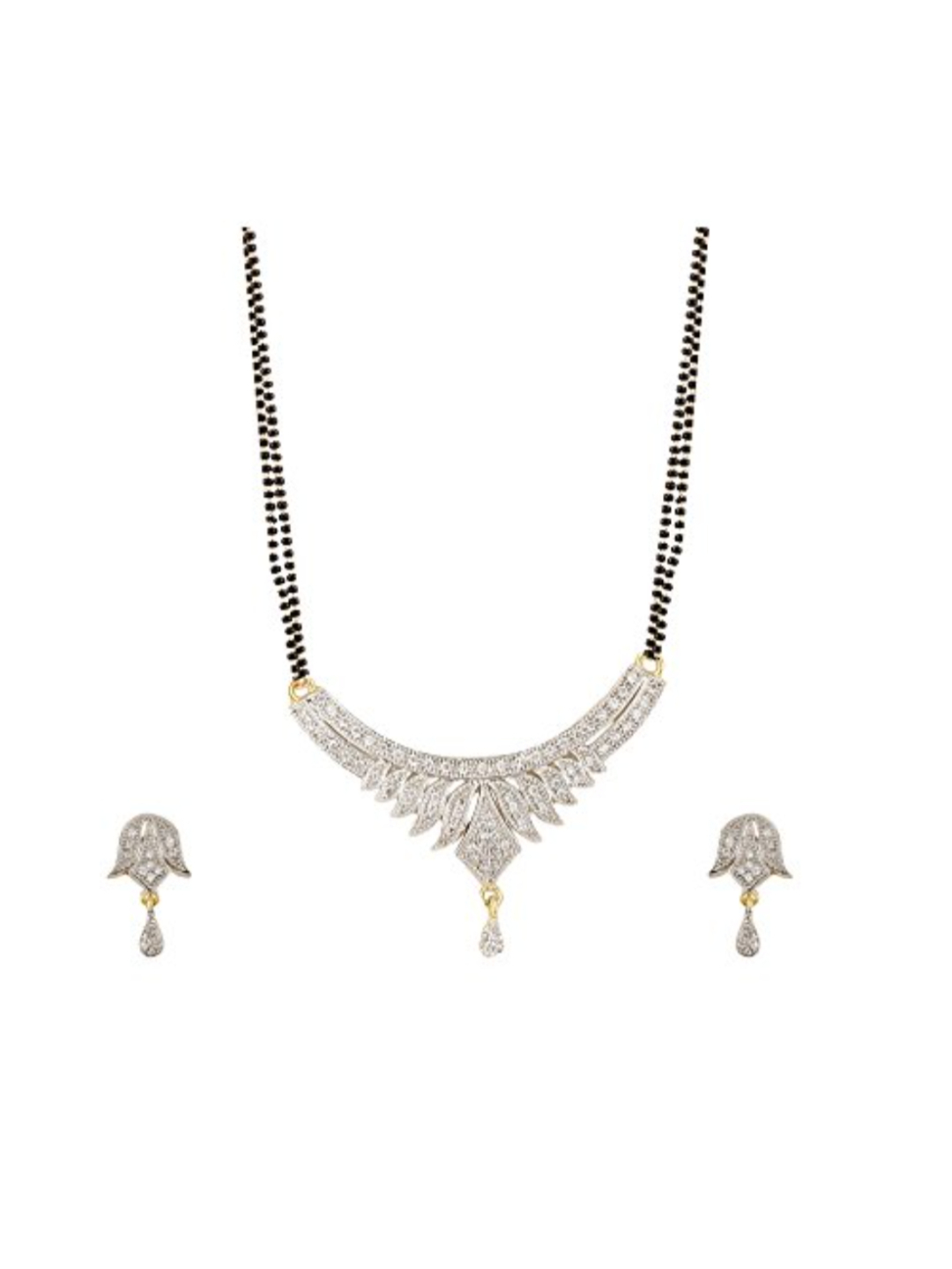 YouBella Women's Pride Collection Combo of Two Designer American Diamond Mangalsutra