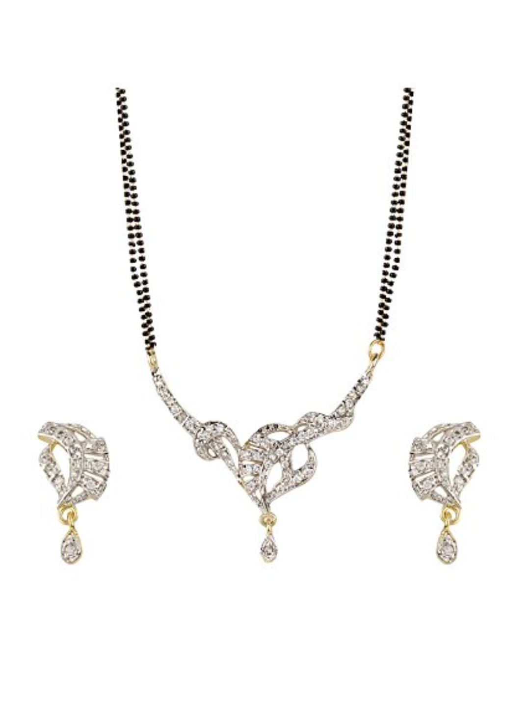 YouBella Women's Pride Collection Combo of Two Designer American Diamond Mangalsutra