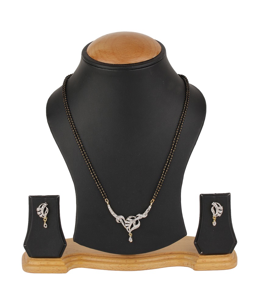 YouBella Women's Pride Collection Combo of Four Designer American Diamond Mangalsutra