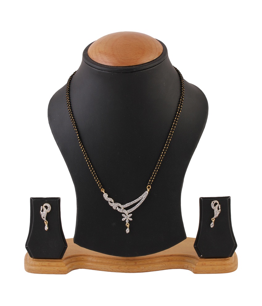 YouBella Women's Pride Collection Combo of Four Designer American Diamond Mangalsutra
