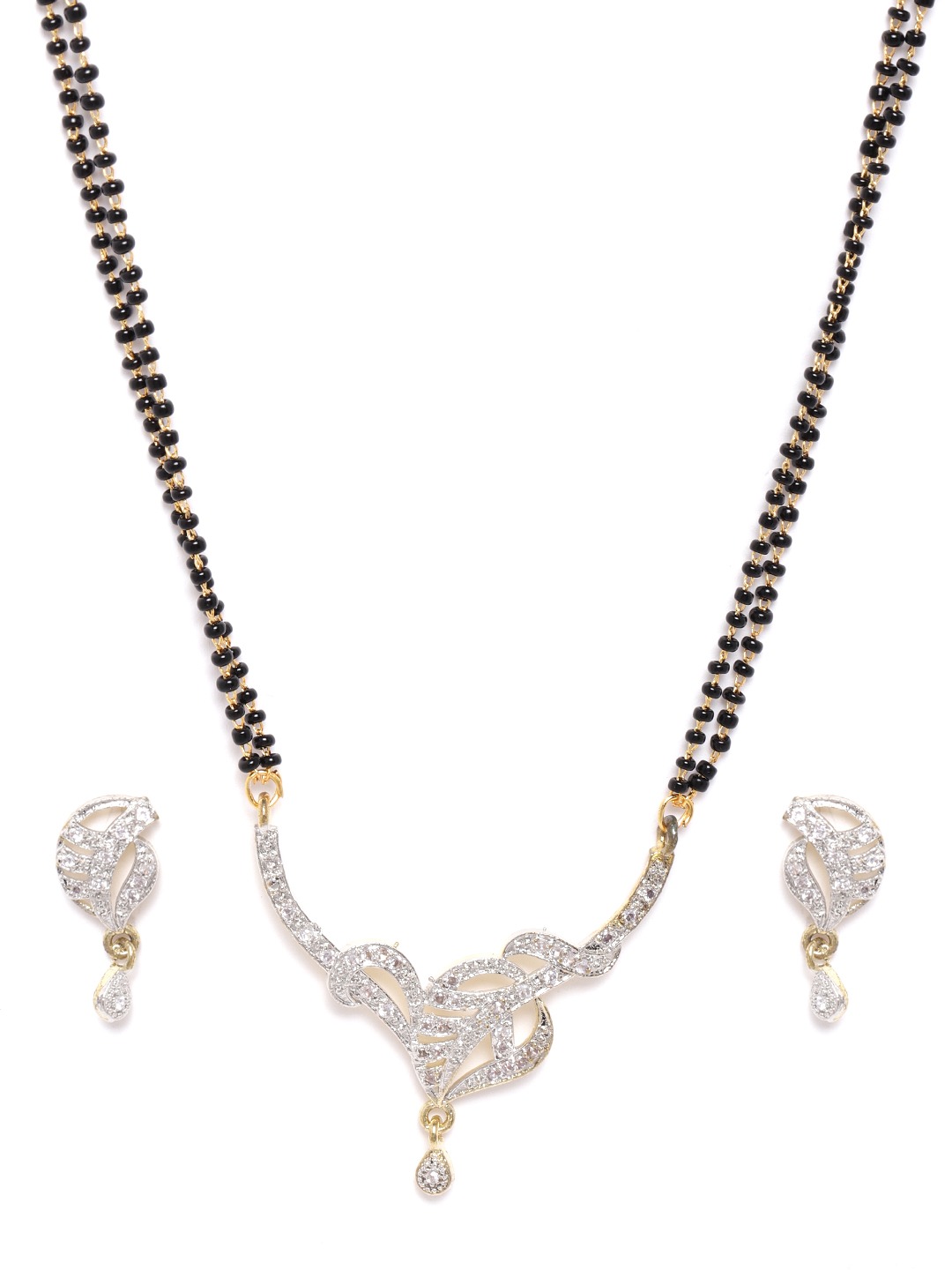 YouBella Women's Pride Collection Combo of Four Designer American Diamond Mangalsutra