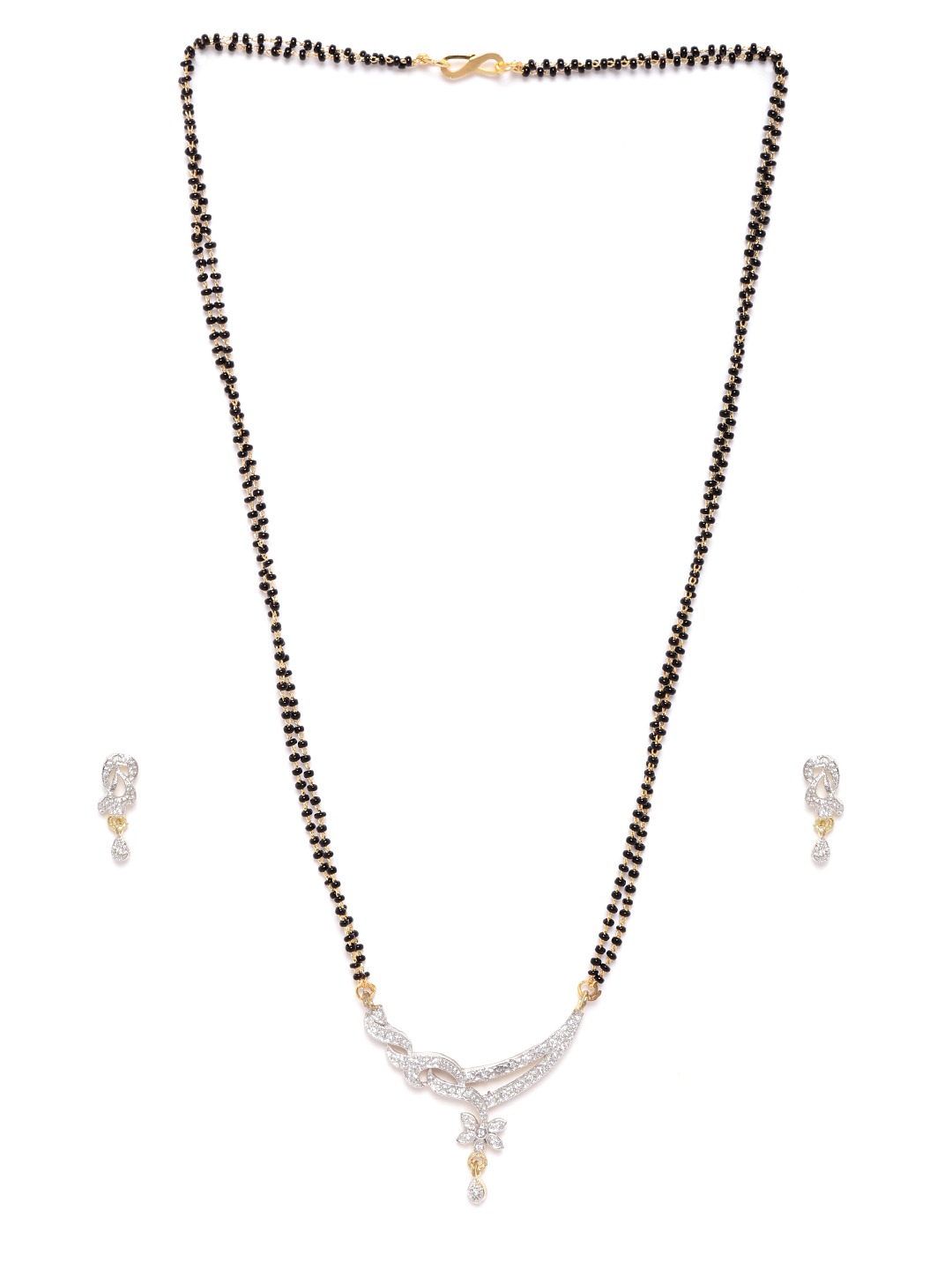 YouBella Women's Pride Collection Combo of Four Designer American Diamond Mangalsutra