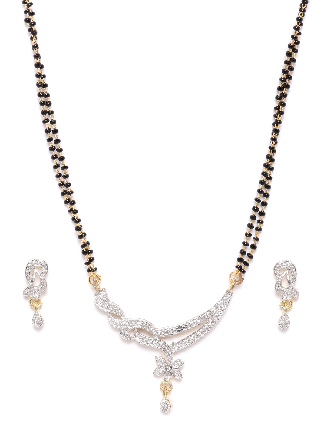 YouBella Women's Pride Collection Combo of Four Designer American Diamond Mangalsutra