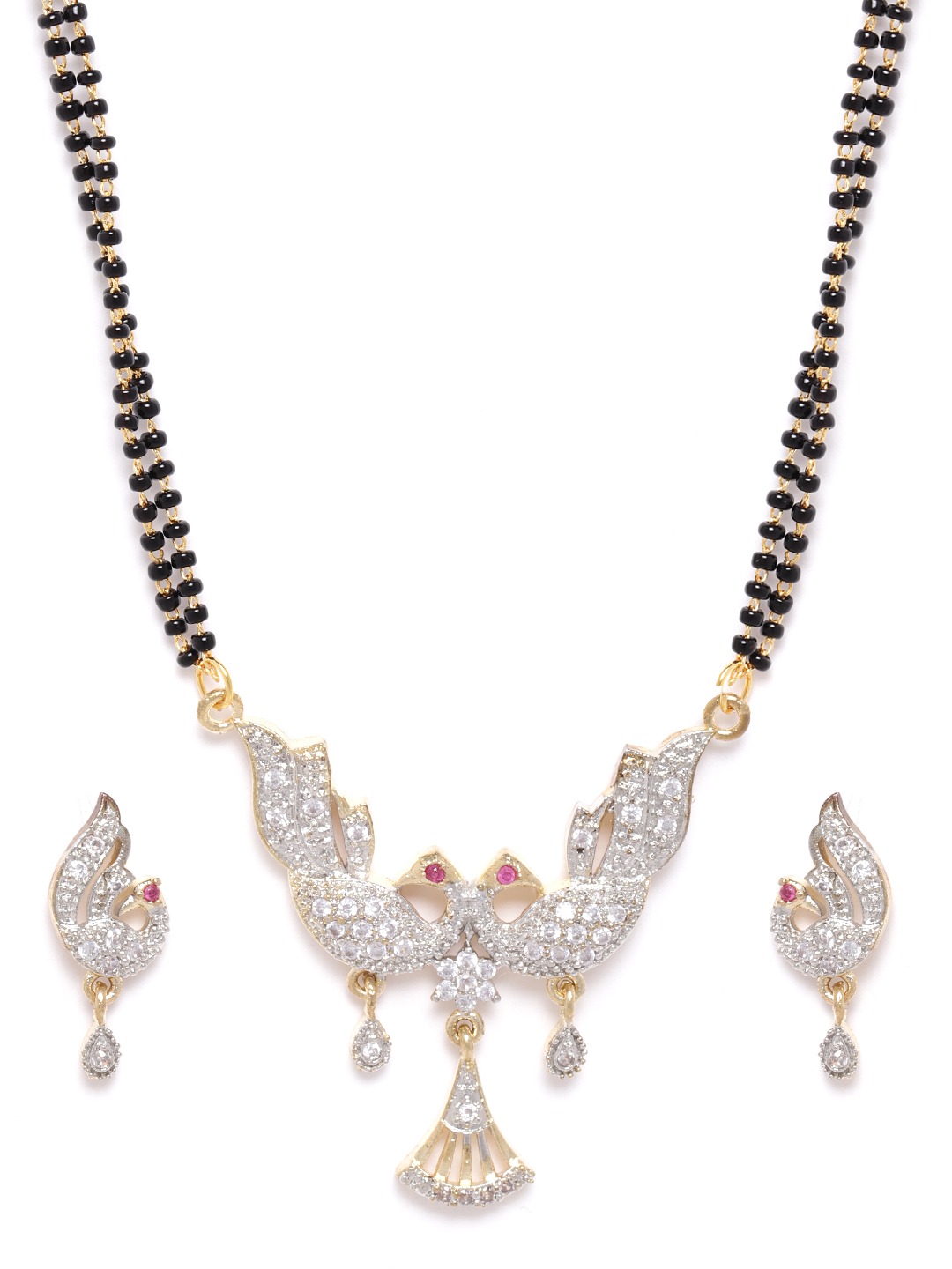 YouBella Women's Pride Collection Combo of Four Designer American Diamond Mangalsutra