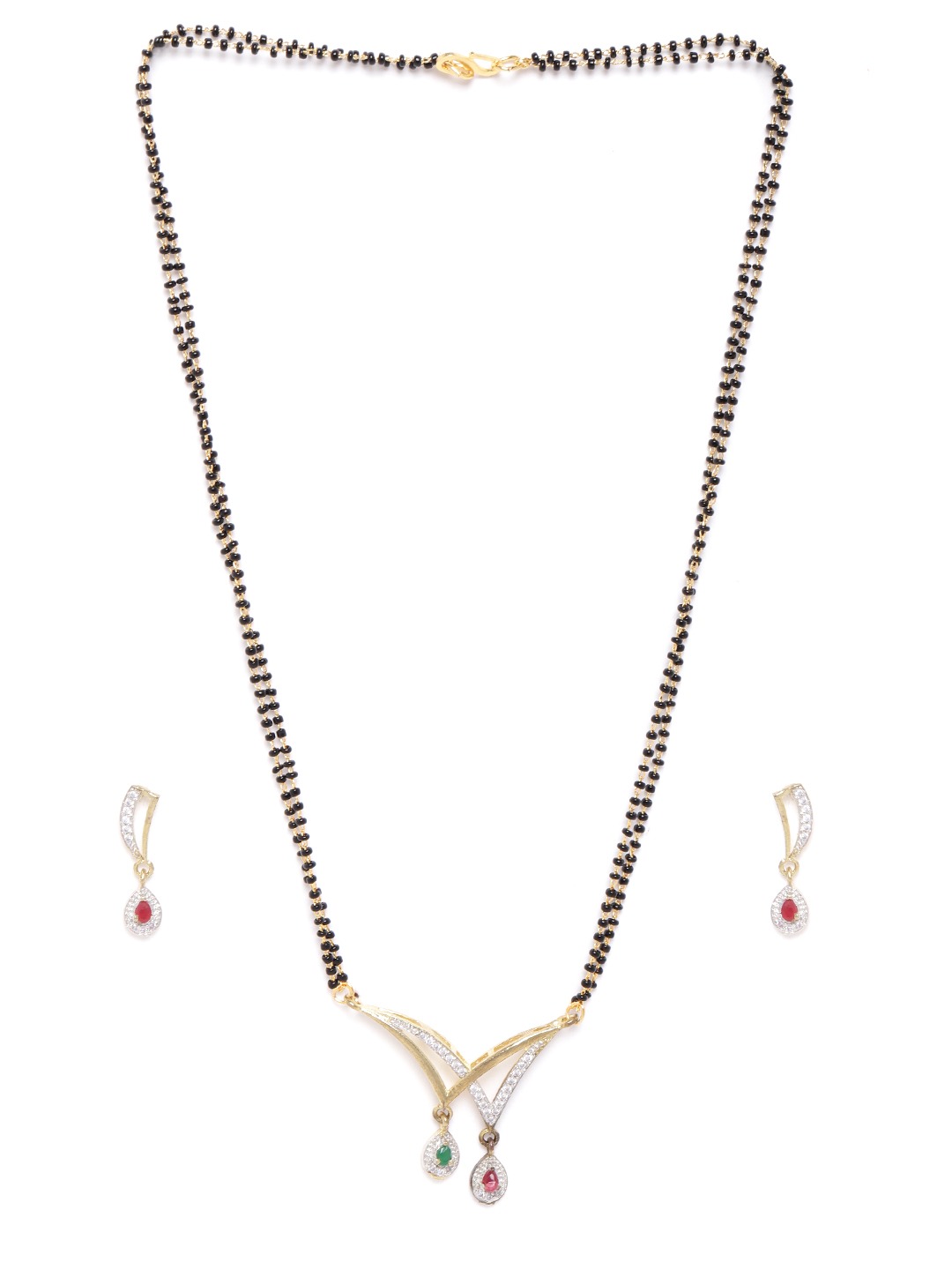 YouBella Women's Pride Collection Combo of Four Designer American Diamond Mangalsutra