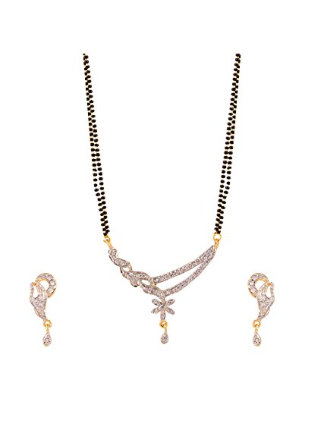 YouBella Women's Pride Collection Combo of Two Designer American Diamond Mangalsutra