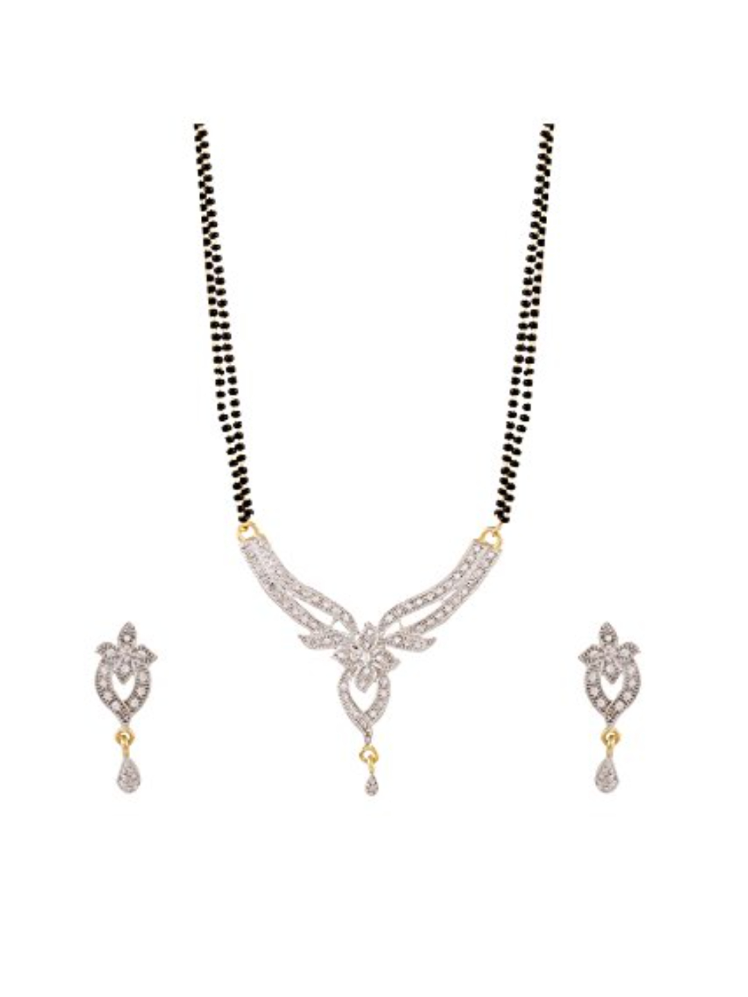 YouBella Women's Pride Collection Combo of Two Designer American Diamond Mangalsutra