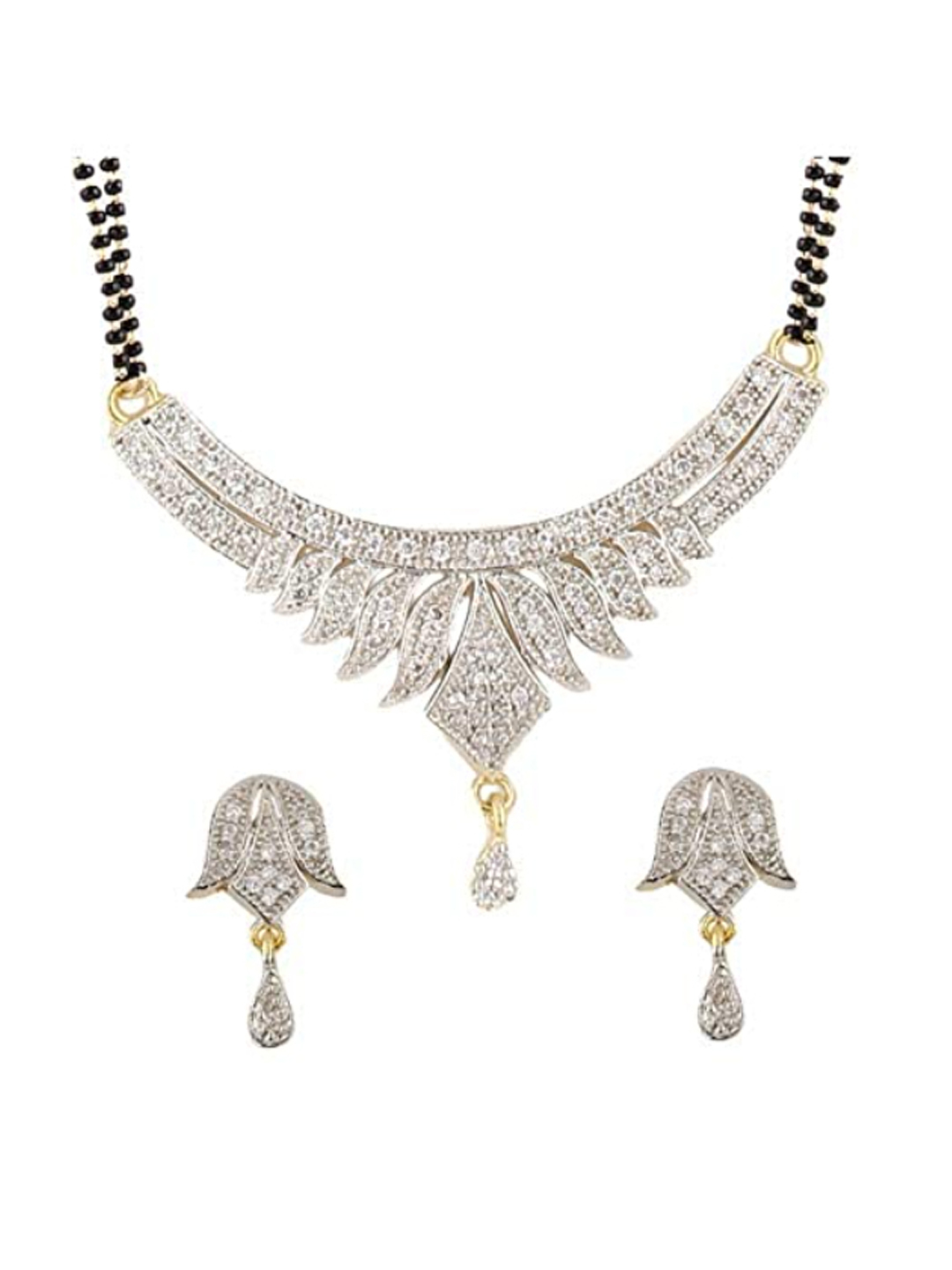 YouBella Women's Pride Collection Combo of Three Designer American Diamond Mangalsutra