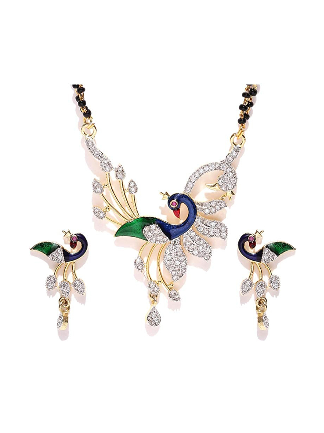 YouBella Women's Pride Collection Combo of Two Designer American Diamond Mangalsutra