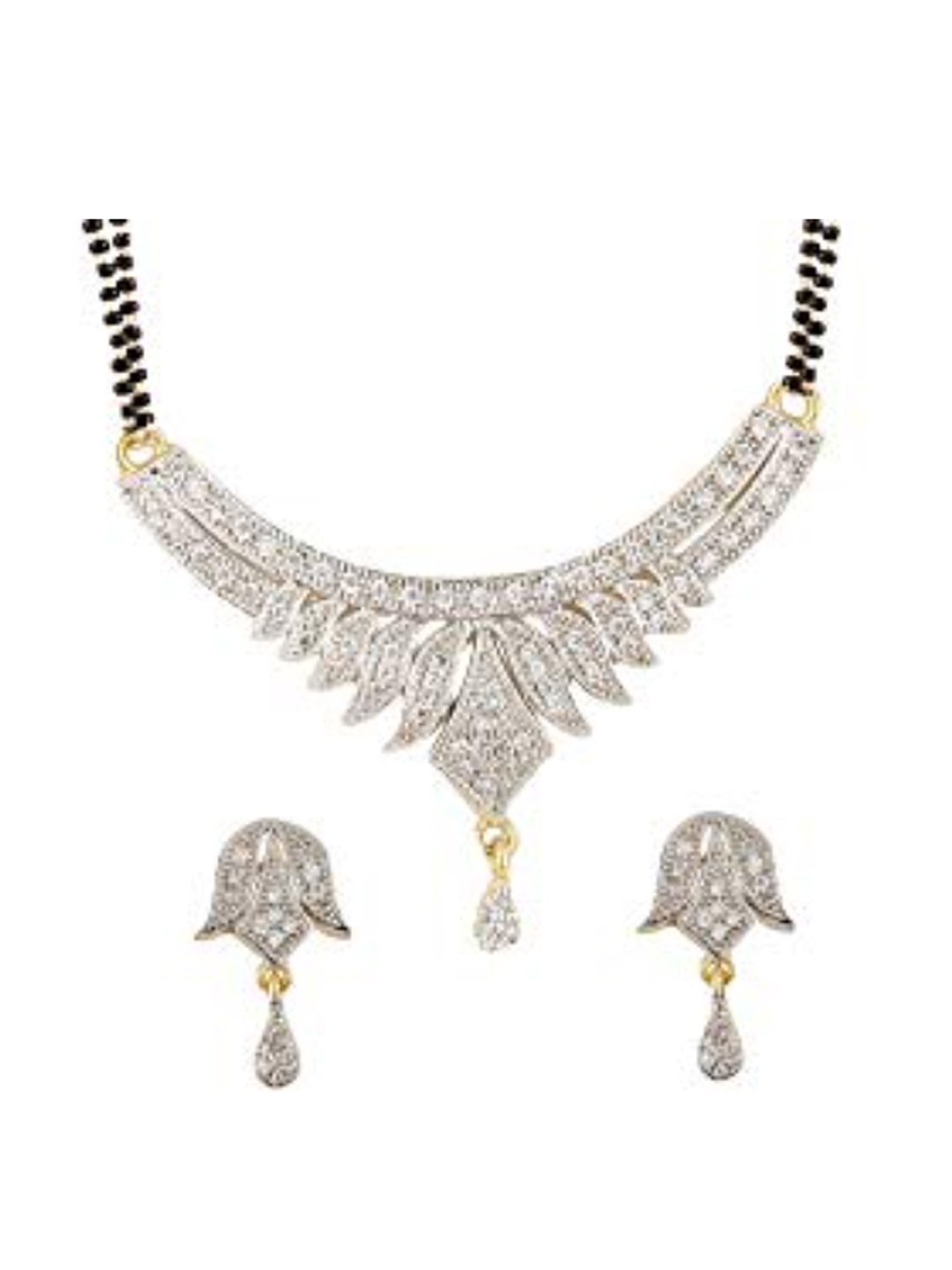 YouBella Women's Pride Collection Combo of Two Designer American Diamond Mangalsutra