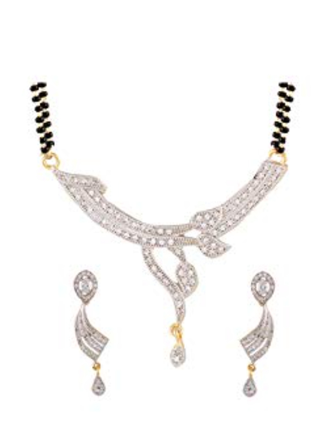 YouBella Women's Pride Collection Combo of Two Designer American Diamond Mangalsutra