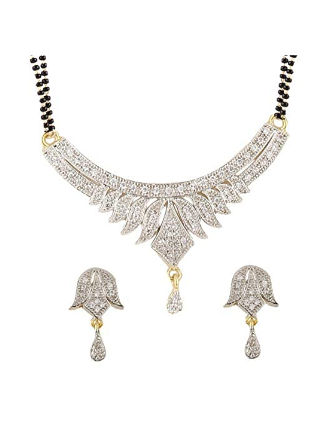 YouBella Women's Pride Collection Combo of Three Designer American Diamond Mangalsutra