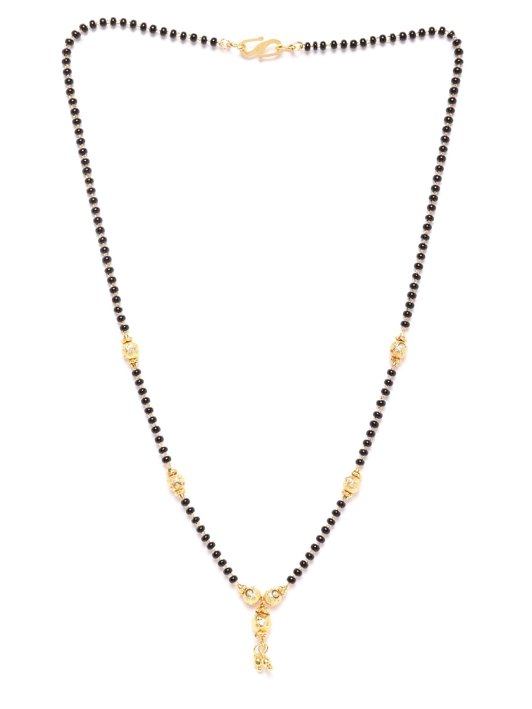 YouBella Black Gold-Plated Beaded Mangalsutra