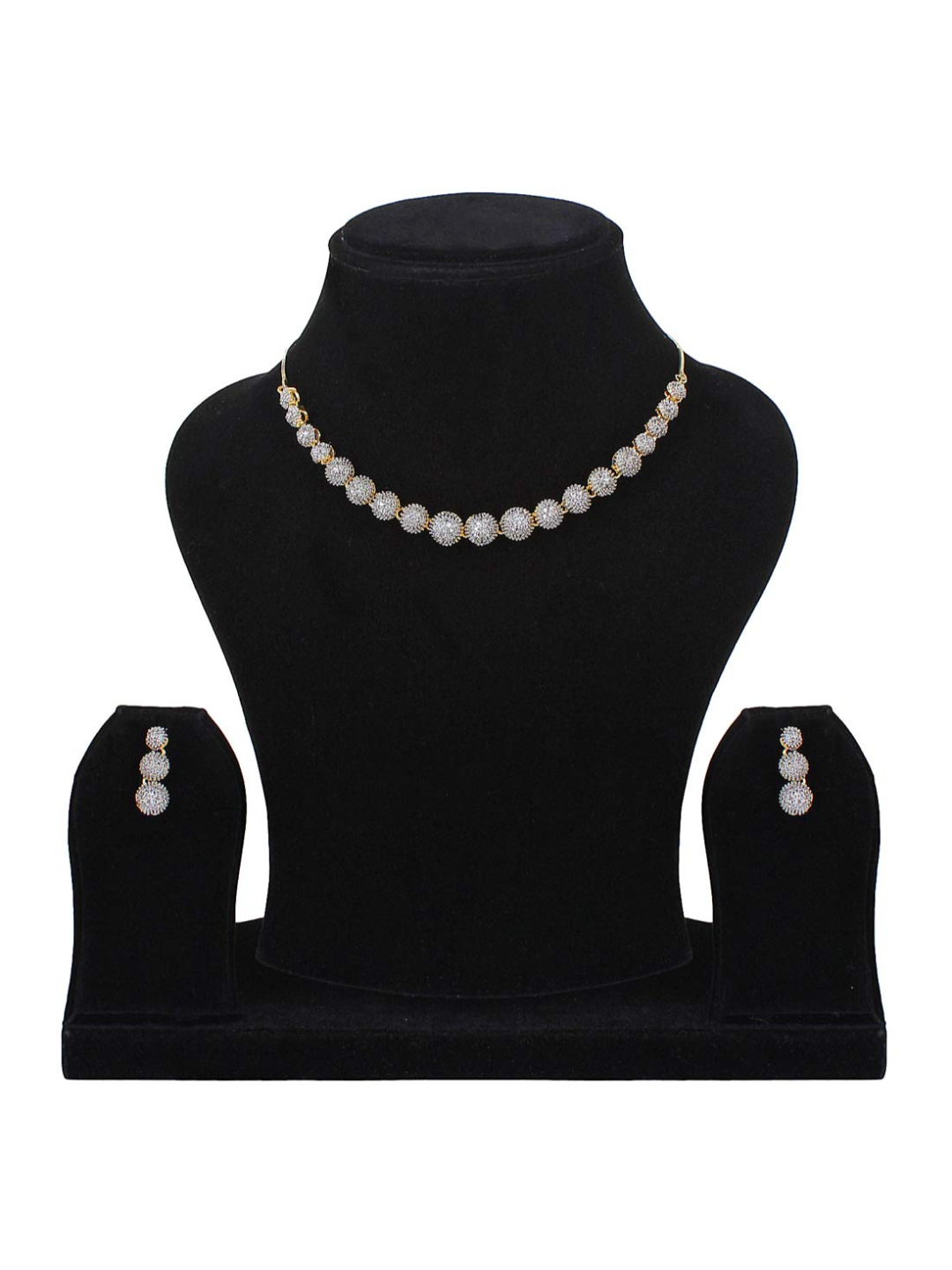 YouBella Stylish Traditional Jewellery Combo Gold Plated and American Diamond Jewellery Set for Women (Golden)(Mix_Combo_102)