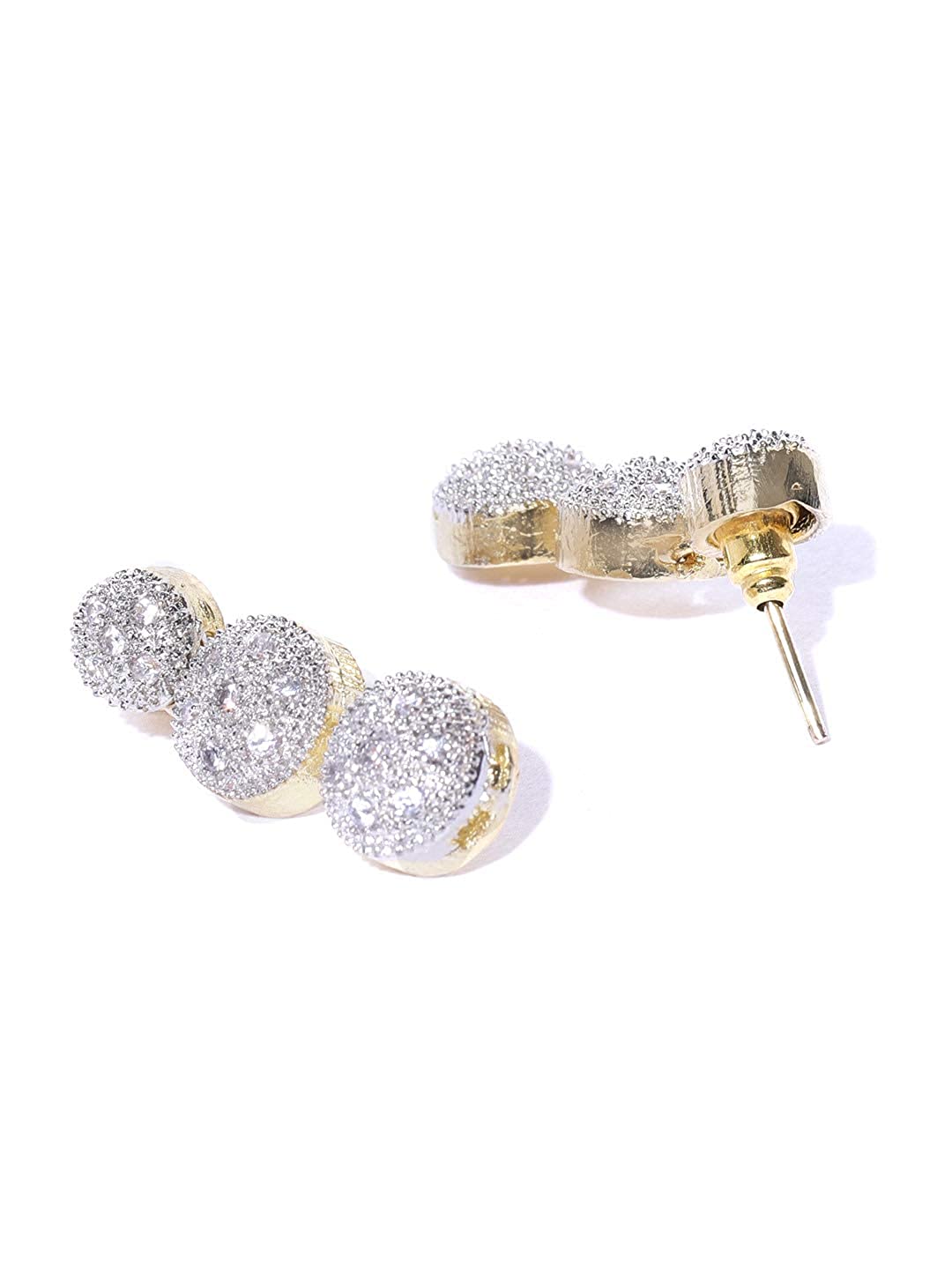 YouBella Stylish Traditional Jewellery Combo Gold Plated and American Diamond Jewellery Set for Women (Golden)(Mix_Combo_102)
