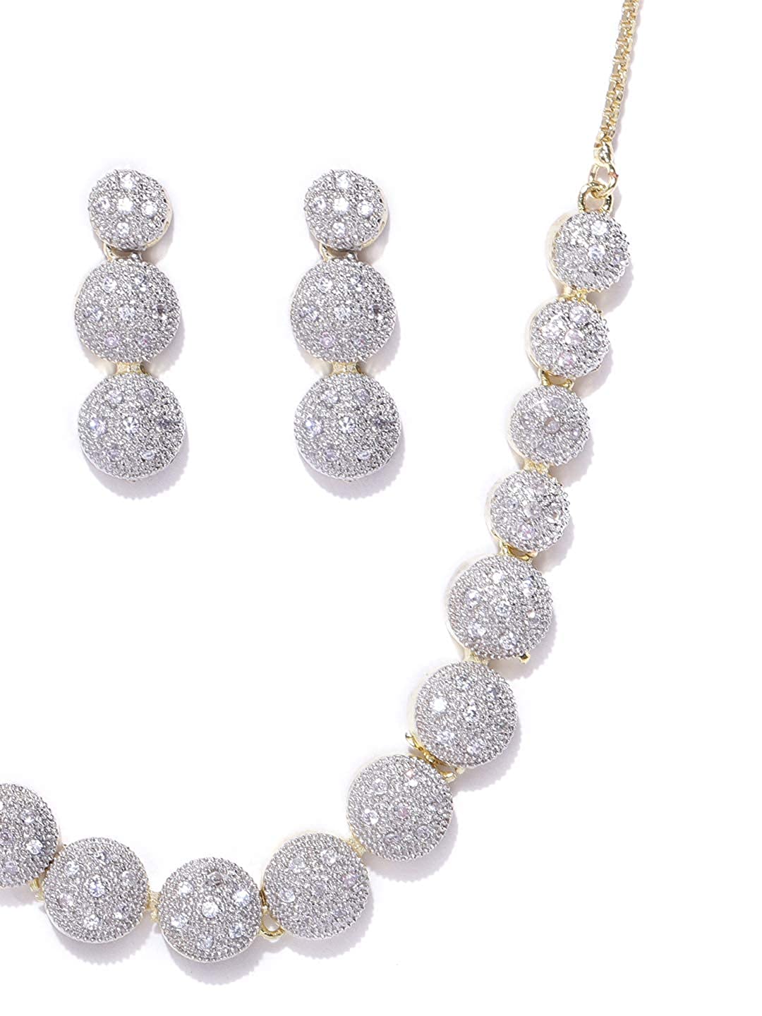 YouBella Stylish Traditional Jewellery Combo Gold Plated and American Diamond Jewellery Set for Women (Golden)(Mix_Combo_102)