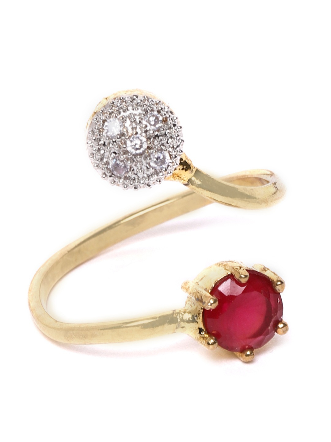 YouBella Red Gold-Plated Stone-Studded Jewellery Set