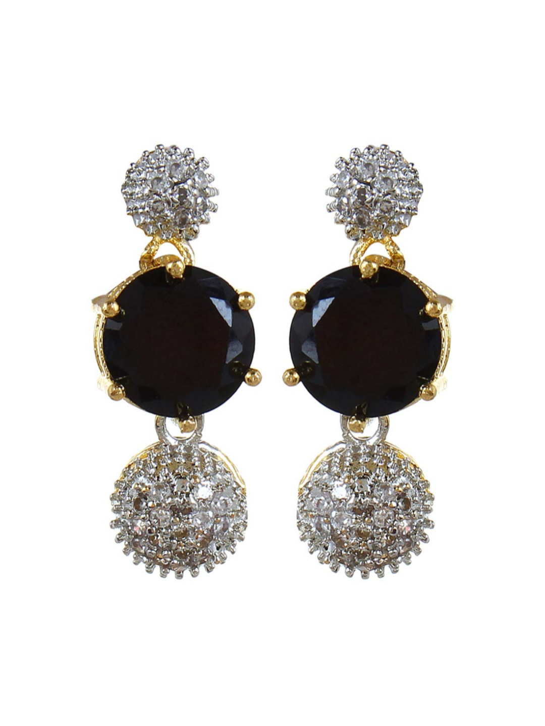 YouBella Stylish Fancy Party Wear Jewellery Gold Plated Jewellery Set for Women (Black) (Mix_Combo_104)
