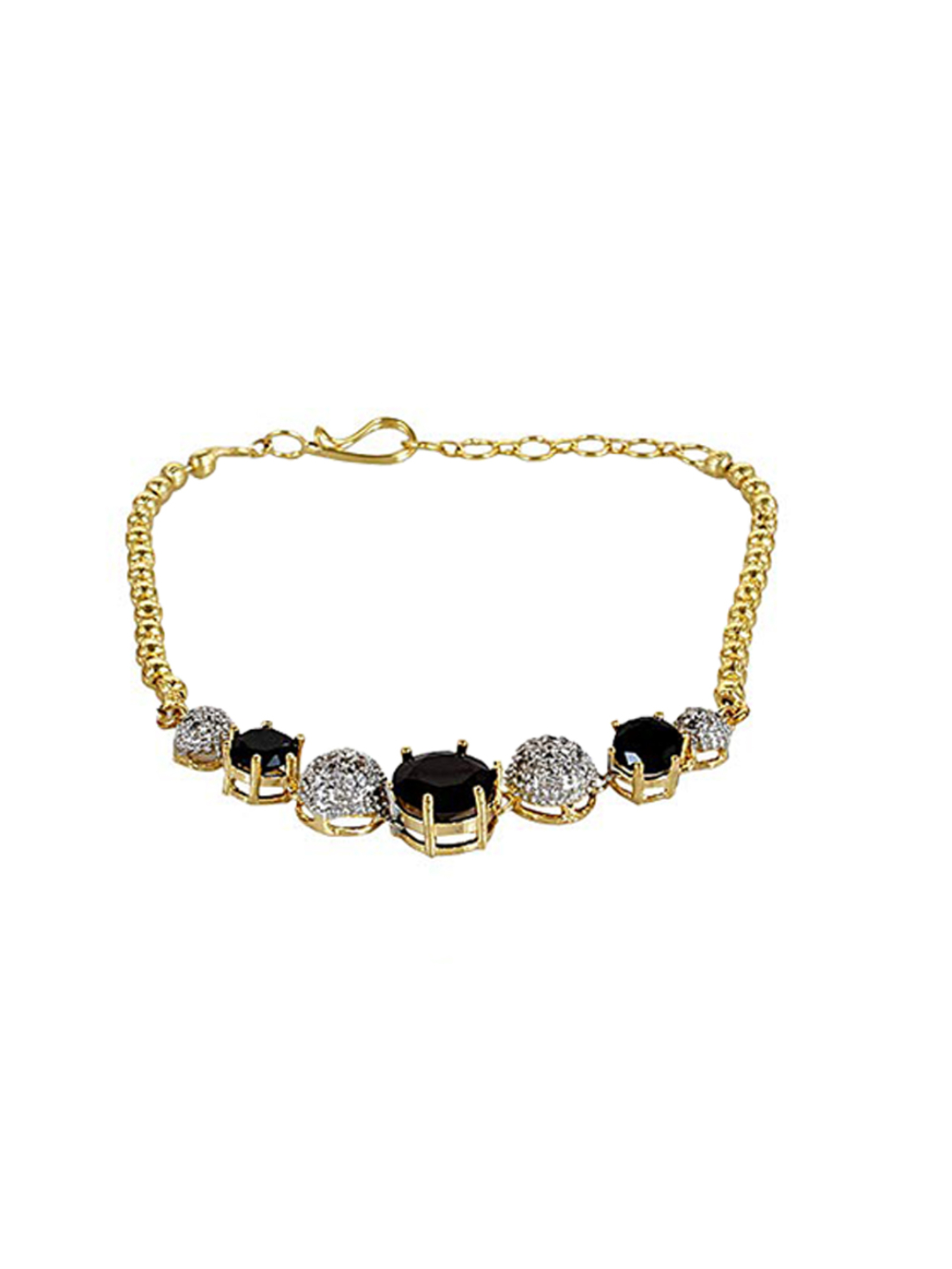 YouBella Stylish Fancy Party Wear Jewellery Gold Plated Jewellery Set for Women (Black) (Mix_Combo_104)