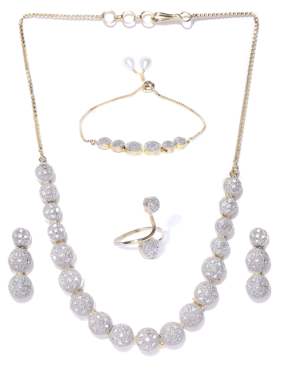 YouBella Gold-Plated AD-Studded Jewellery Set