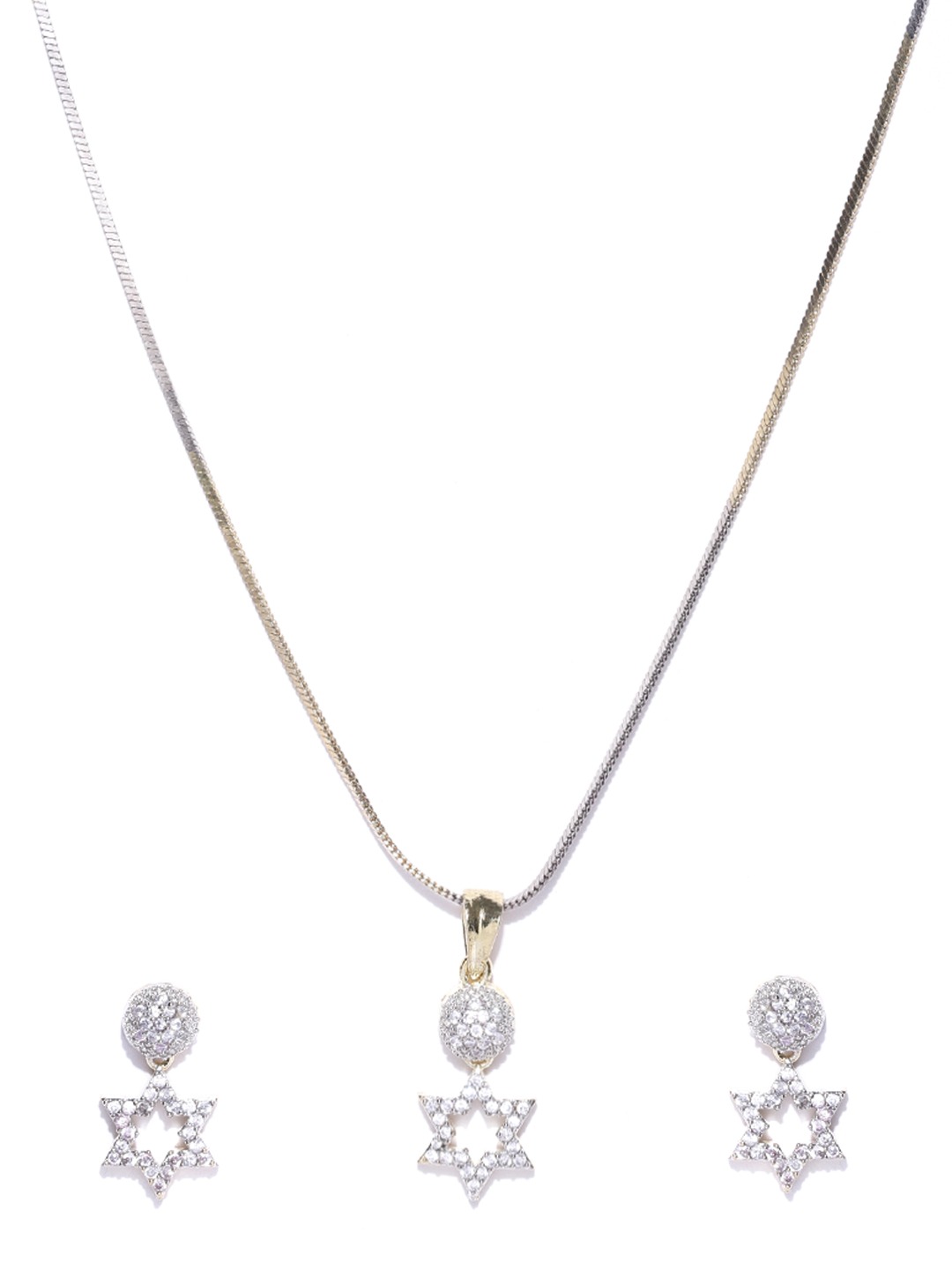 YouBella Stylish Latest Design Jewellery Combo Of Pendant Necklace Earrings Rings And Bracelet Gold Plated Jewellery Set for Women (Golden) (Mix_Combo_108)
