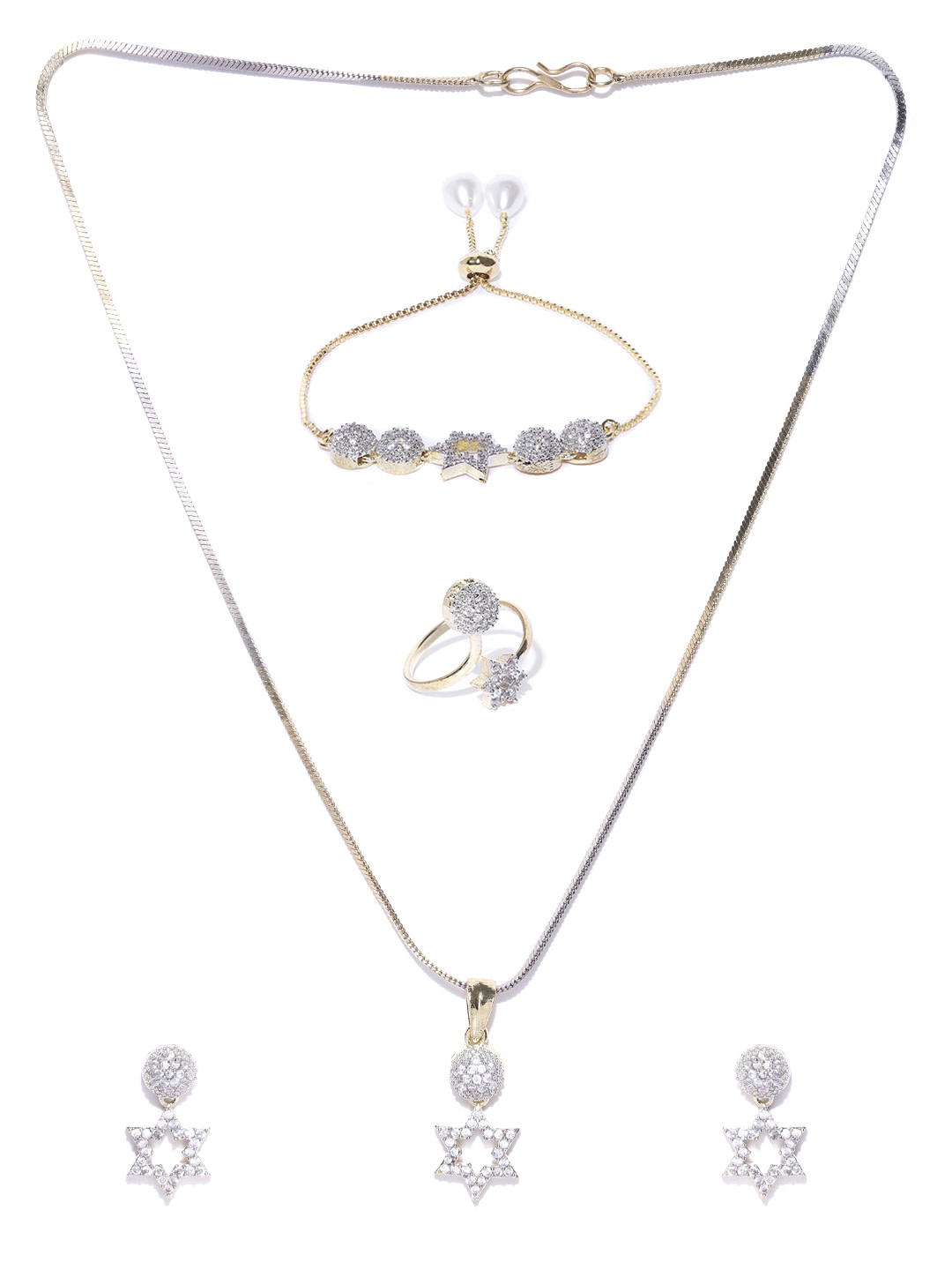 YouBella Gold-Plated AD-Studded Jewellery Set