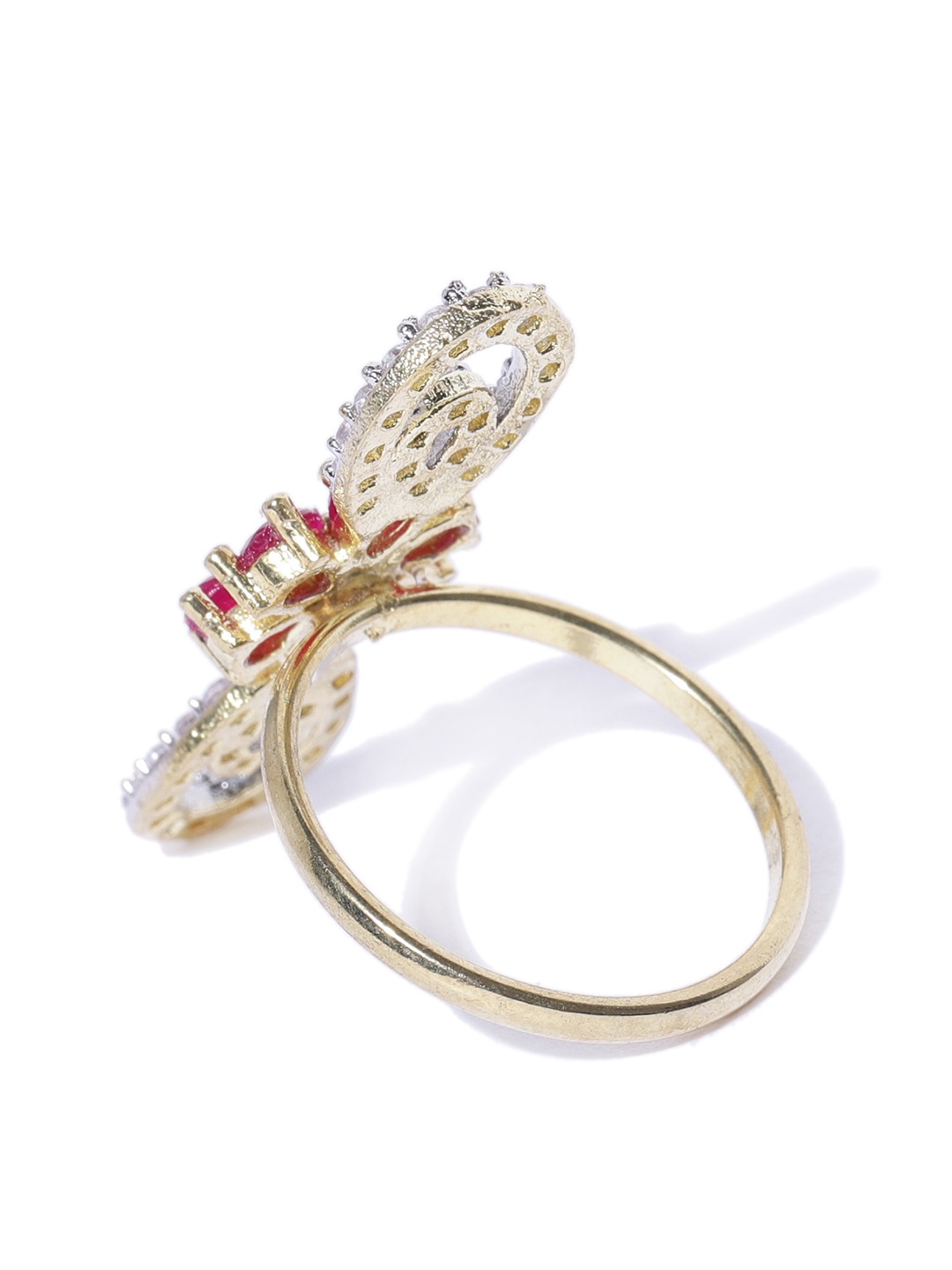 YouBella Stylish Latest Design Jewellery Combo Of Pendant Necklace Earrings Rings And Bracelet Gold Plated Jewellery Set for Women (Pink) (Mix_Combo_109)