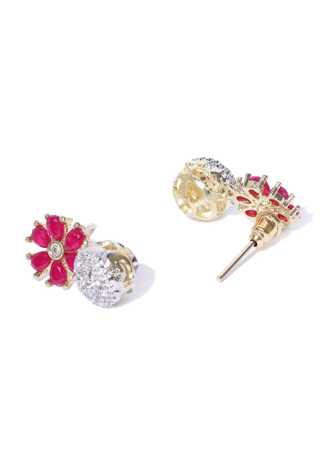 YouBella Red Gold-Plated AD-Studded Jewellery Set