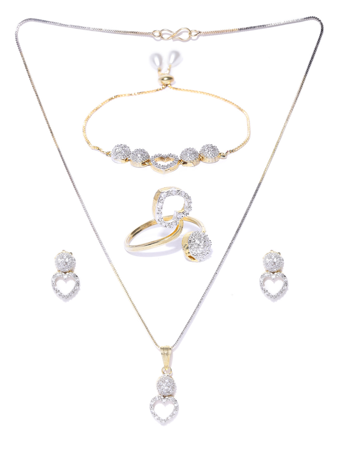 YouBella Gold-Plated AD-Studded Jewellery Set