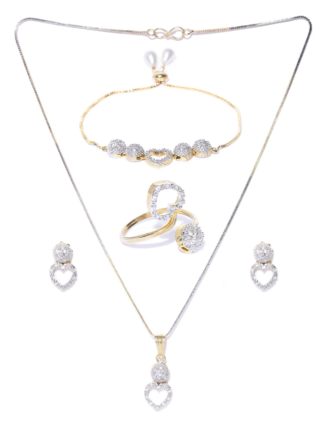 YouBella Gold-Plated AD-Studded Jewellery Set