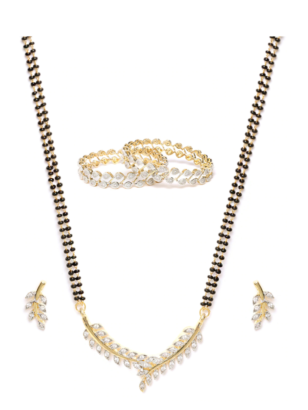 Youbella Gold-Plated Combo Of Mangalsutra & Bangle Set For Women