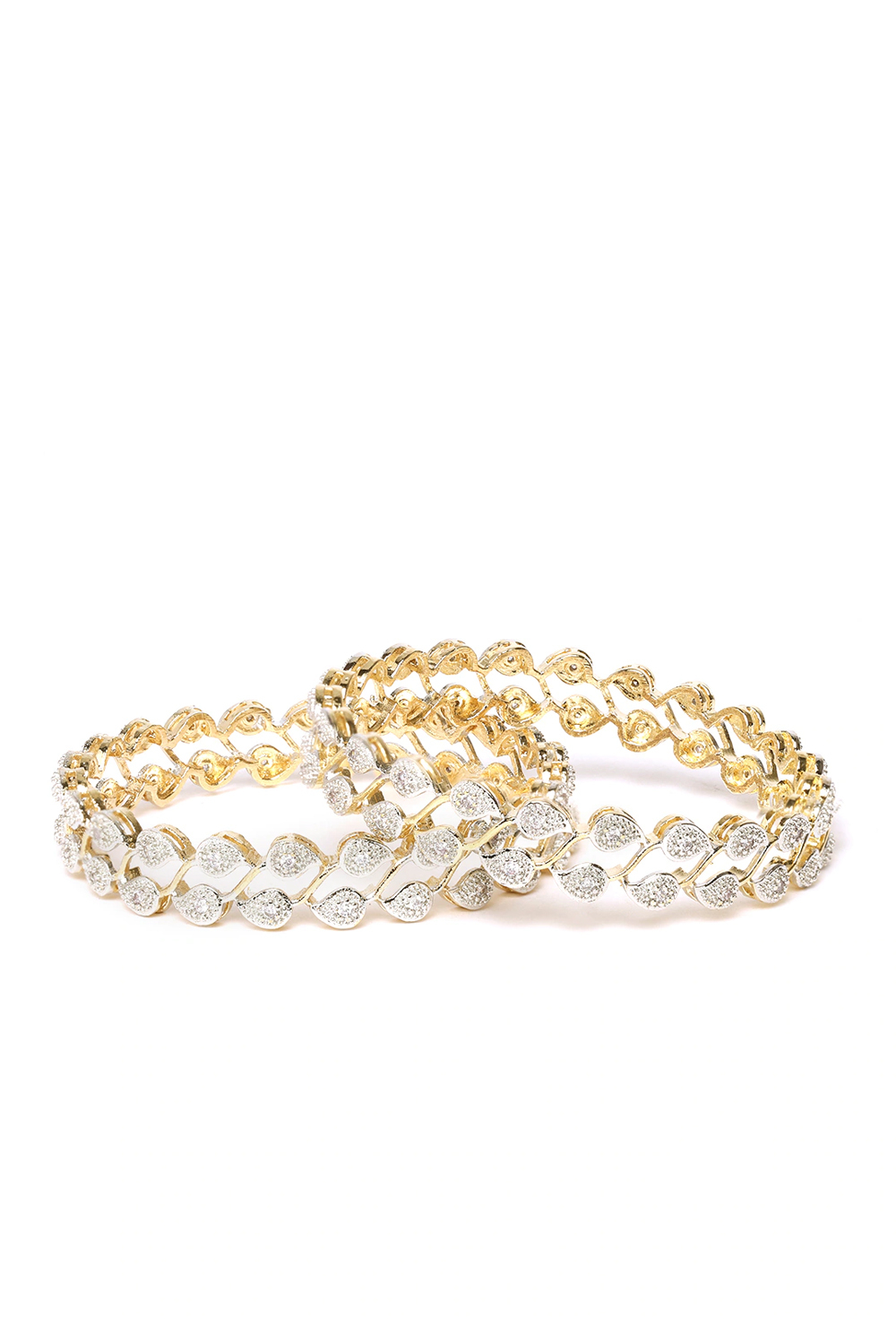 YouBella Black Gold-Plated Stone-Studded Mangalsutra Set with Bangles
