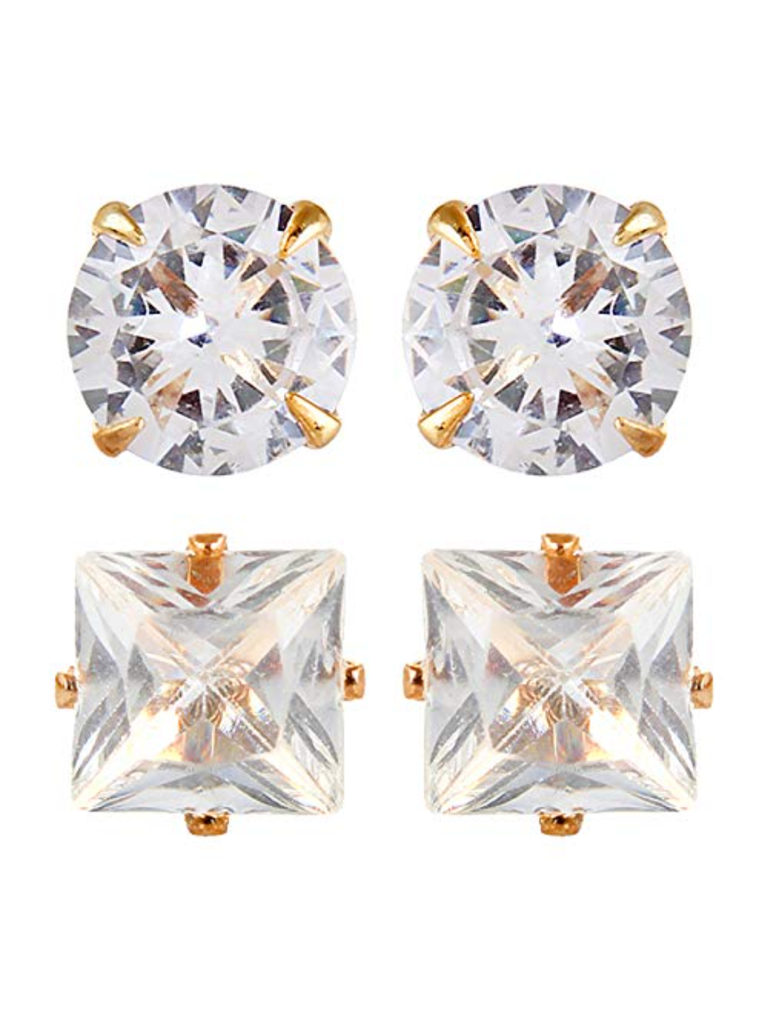 YouBella Valentine Collection Round and Square Stud Earrings Combo for Girls/Women