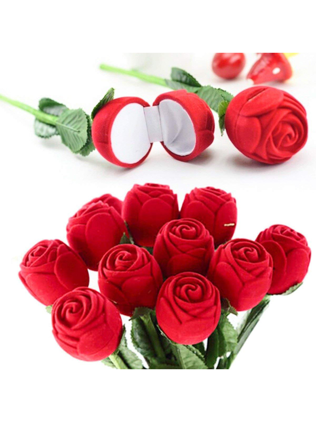 YouBella Fashion Jewellery Rose Flower Ring Box (Single Without Ring)