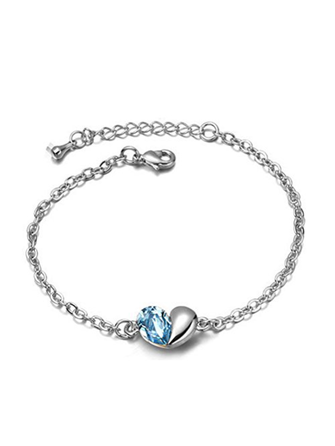 Valentine YouBella Jewellery Combo of Gold Plated Rose Flower,Heart Shape Crystal Pendant Necklace, Fancy Earrings and Bangle Bracelets for Girls and Women