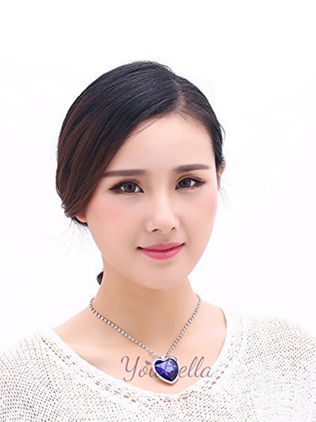 YouBella Gold Plated Rose Flower and Crystal Heart Crystal Pendant Necklace and Bracelet Combo for Women and Girls