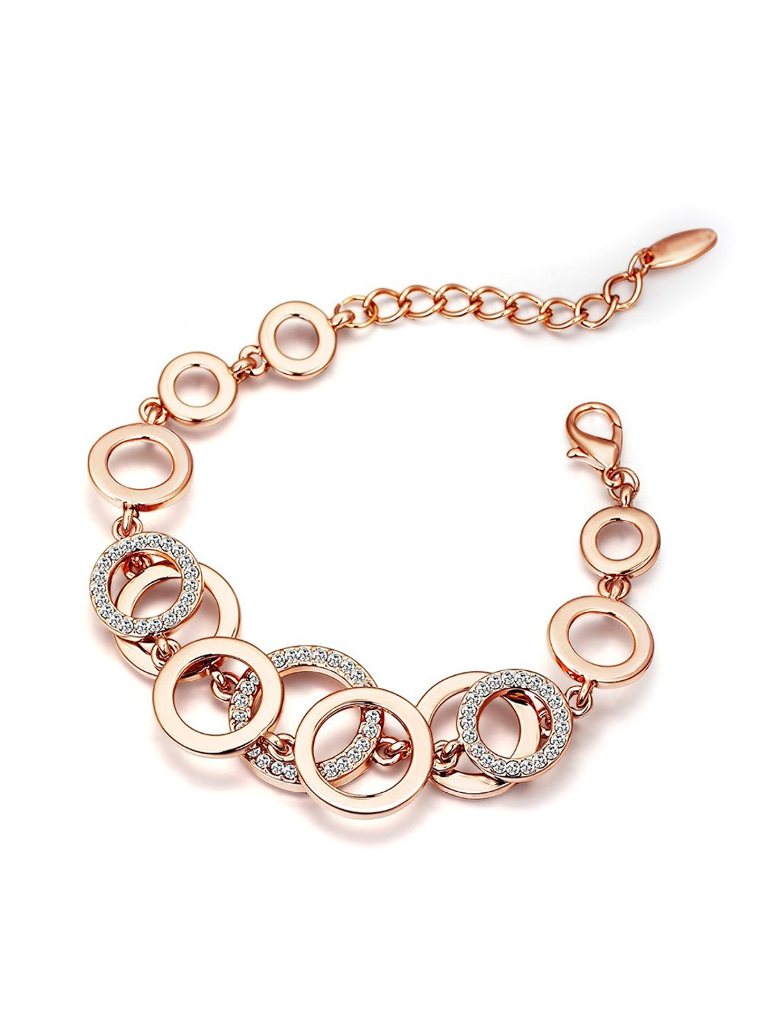 Valentine YouBella Jewellery Combo of Gold Plated Rose Flower and Charm Bangle Bracelet for Girls/Women