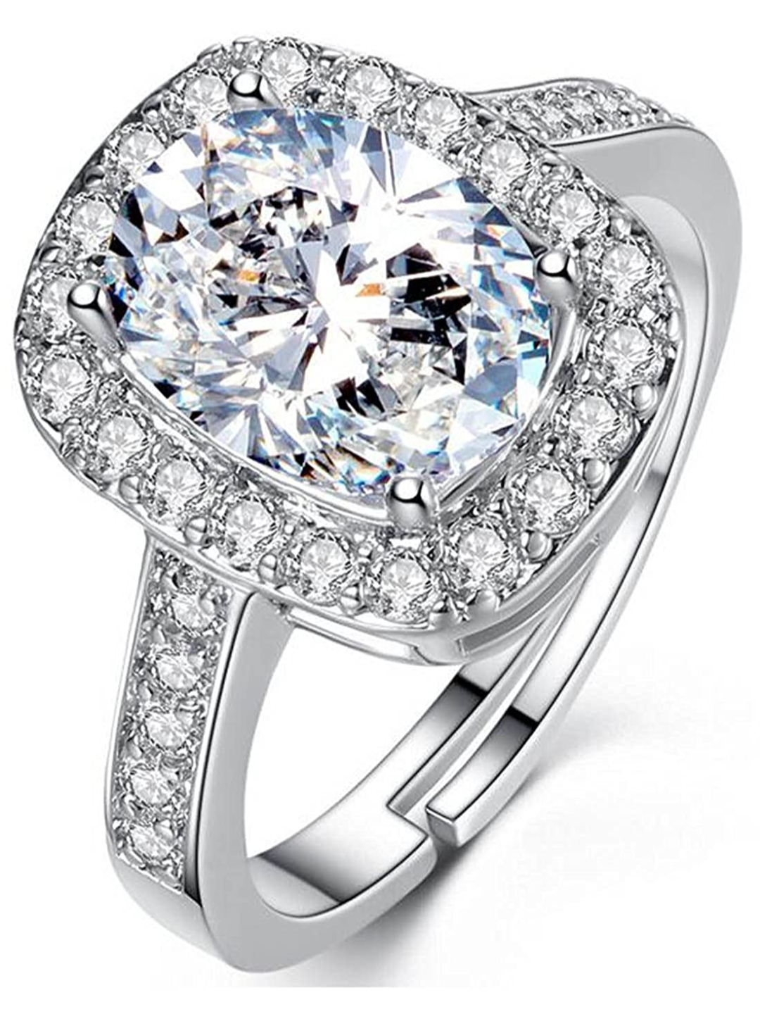 Valentine YouBella Jewellery Combo of Gold Plated Rose Flower and Solitaire Ring for Girls/Women