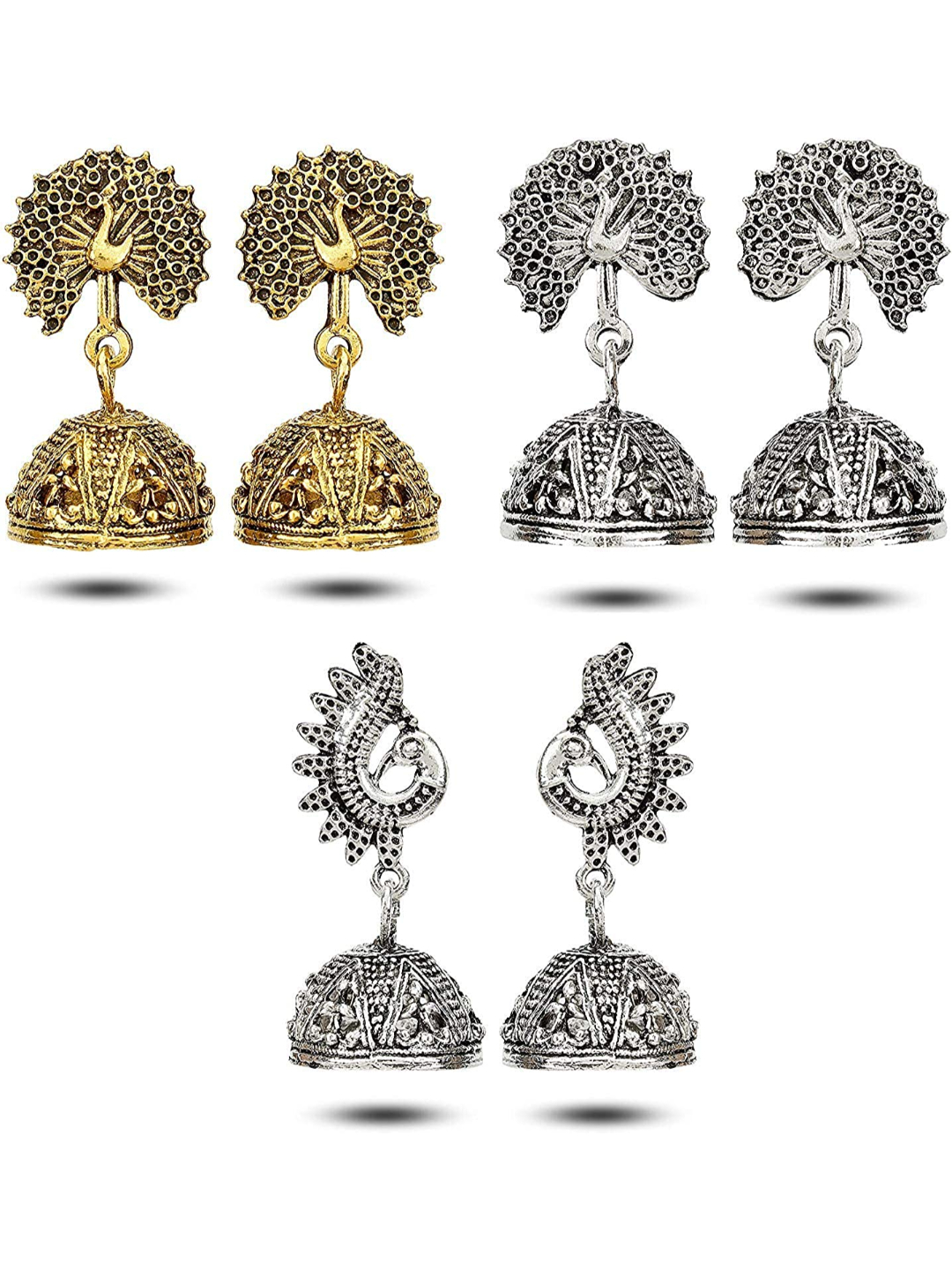 Valentine YouBella Jewellery Combo of Gold Plated Rose Flower and Stylish Jhumka Earrings for Girls/Women