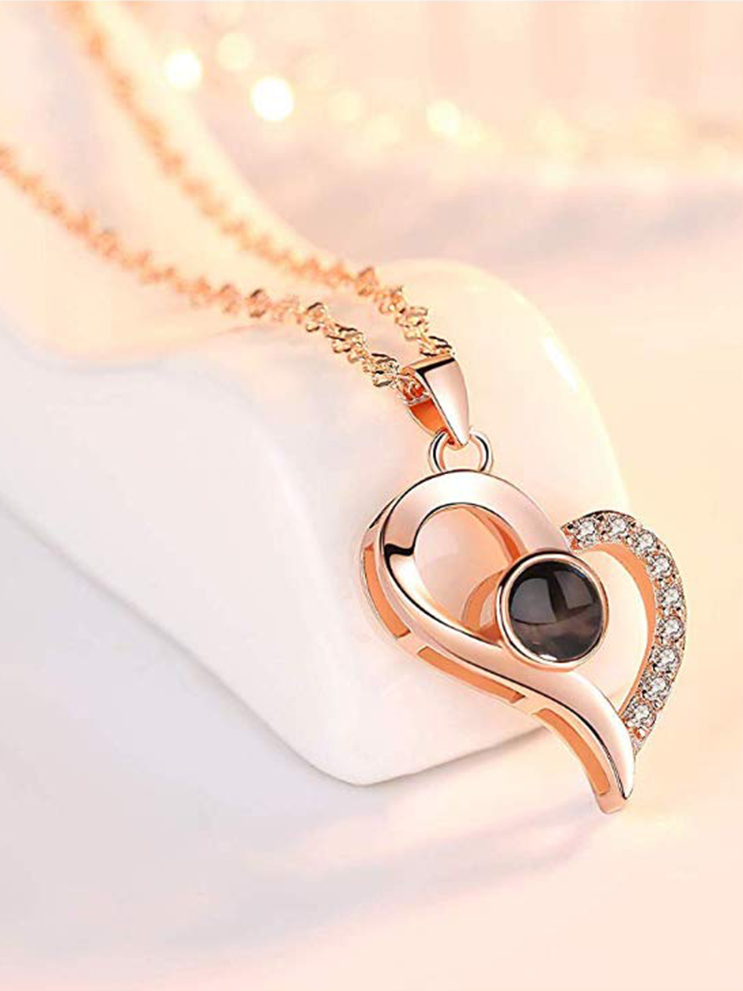Valentine YouBella Jewellery Combo of Gold Plated Rose Flower and I Love You in 100 Languages Pendant Necklace for Women and Girls