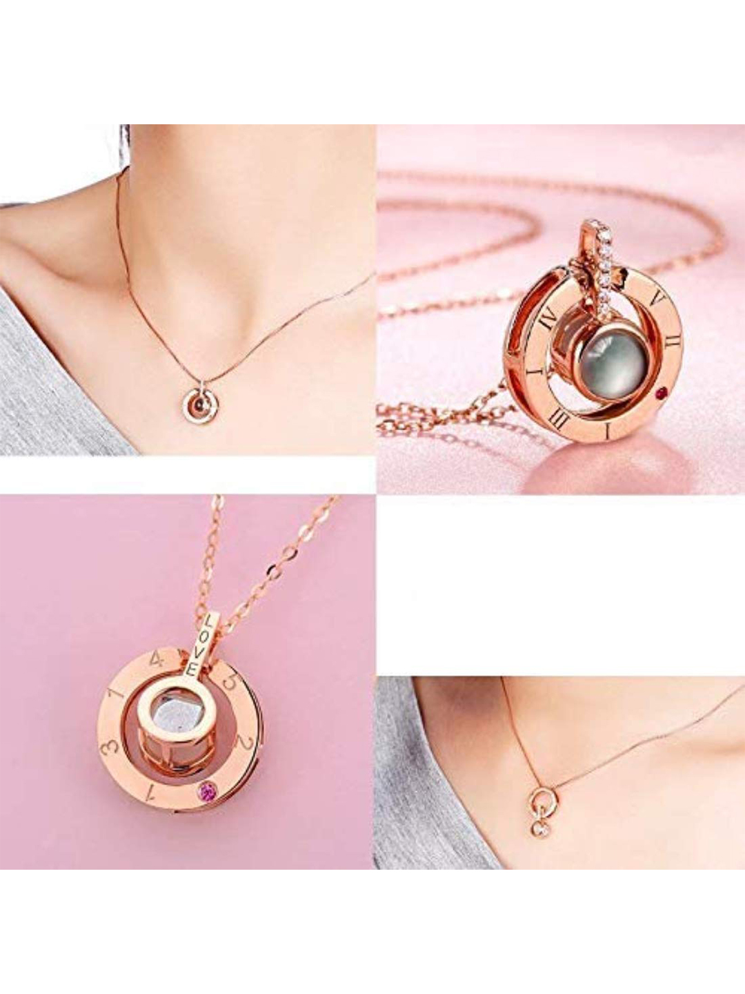 Valentine YouBella Jewellery Combo of Gold Plated Rose Flower and I Love You in 100 Languages Pendant Necklace for Women and Girls
