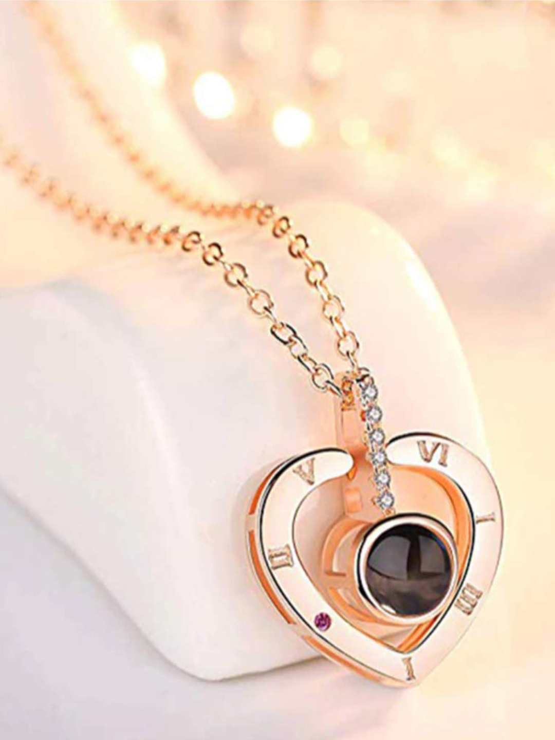 Valentine YouBella Jewellery Combo of Gold Plated Rose Flower and I Love You in 100 Languages Pendant Necklace for Women and Girls