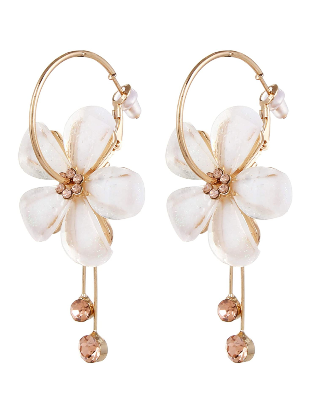 Valentine YouBella Jewellery Combo of Gold Plated Rose Flower and Stylish Floral Fancy Earrings for Girls and Women