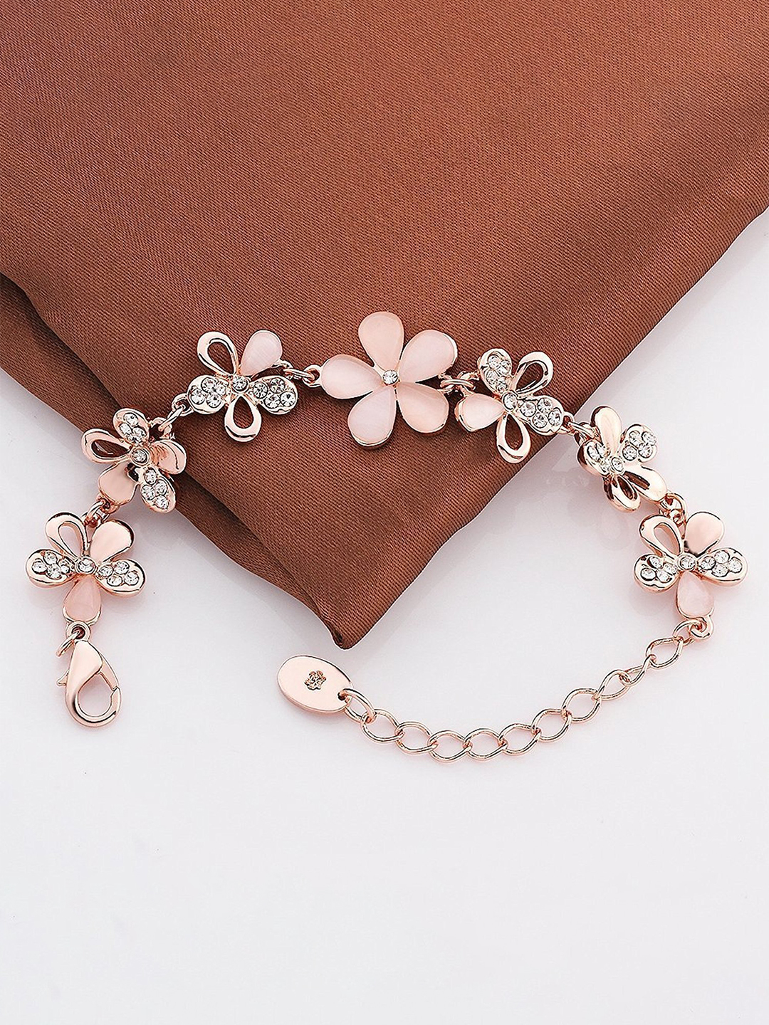 Valentine YouBella Jewellery Combo of Gold Plated Rose Flower,Stylish Floral Fancy Earrings for Girls and Women and Charm Bangle Bracelet for Girls/Women