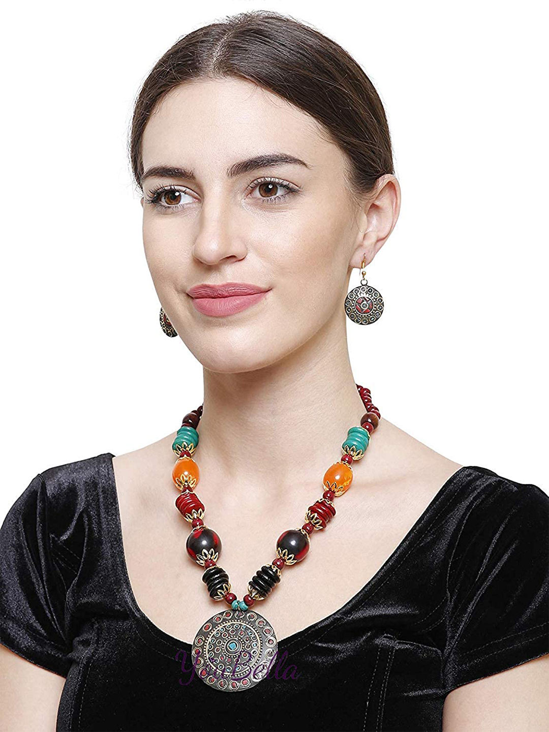 Valentine YouBella Jewellery Combo of Gold Plated Rose Flower and Jewellery Necklace Set for Girls/Women