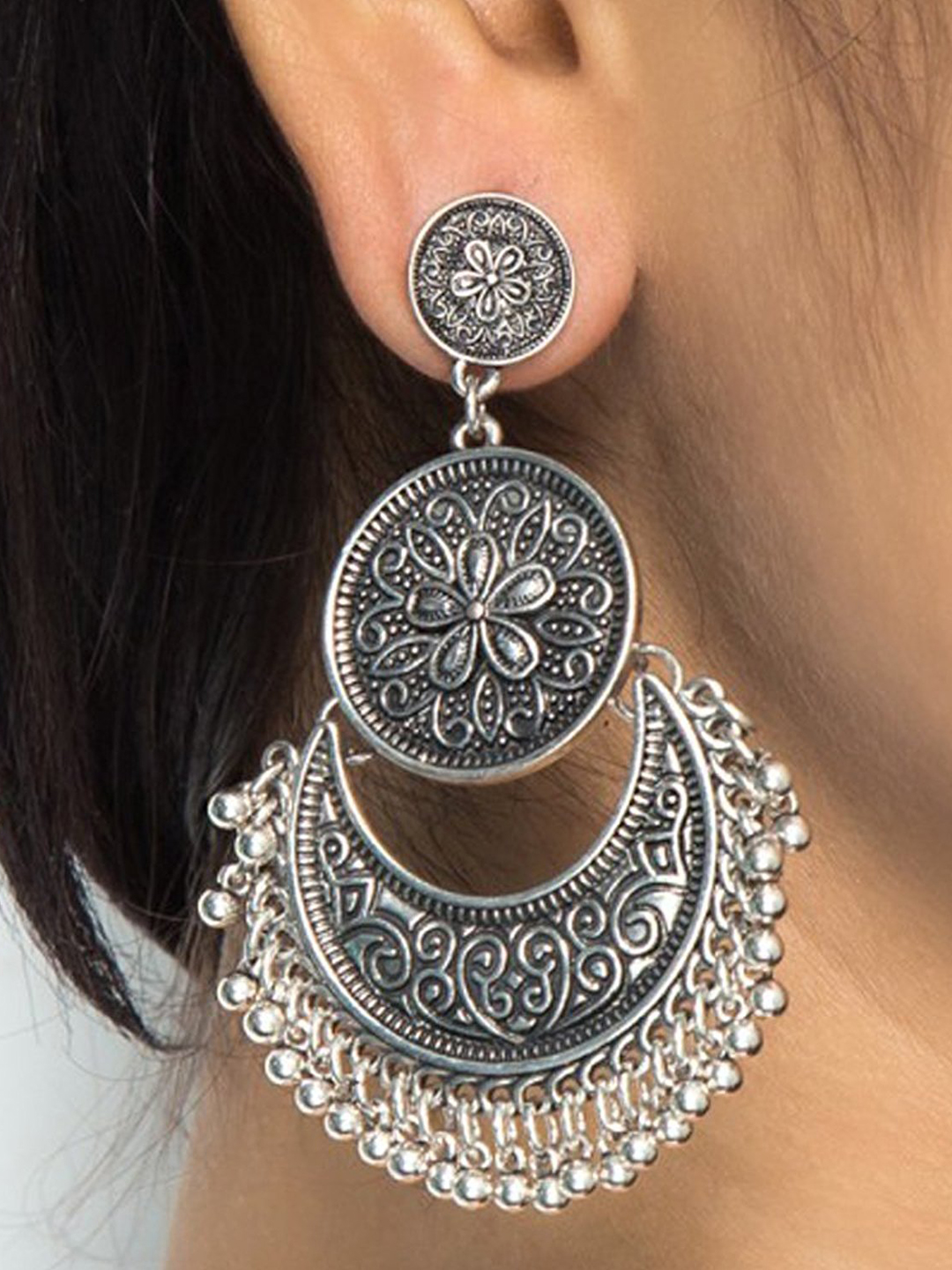 Valentine YouBella Jewellery Combo of Gold Plated Rose Flower and Stylish Afghan Fancy Earrings for Girls and Women