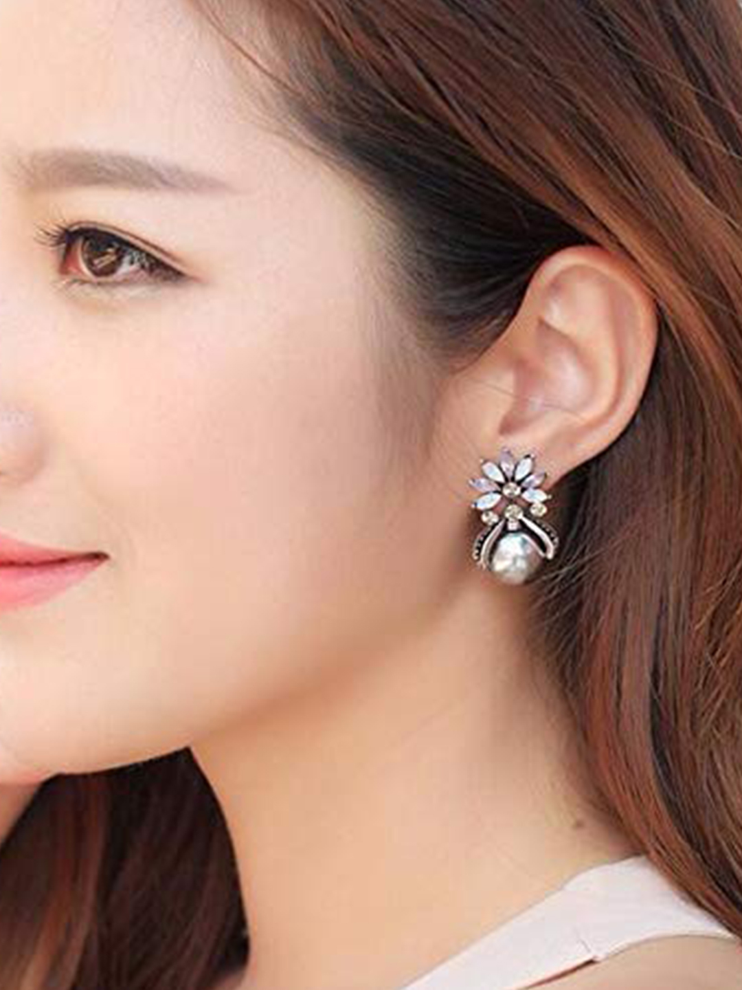 YouBella Jewellery Valentine Gifts for Her Combo of Gold plated Rose Flower and Earrings for Girls/Women